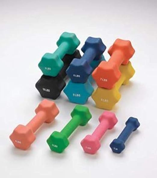 Sammons Preston Individual Neoprene Dumbbells, 4 LB, High-Quality, Easy-to-Grip, & Durable Hand Weights, Strength Training, Free Weights Help Enhance Exercises to Challenge the User & Maximize Results