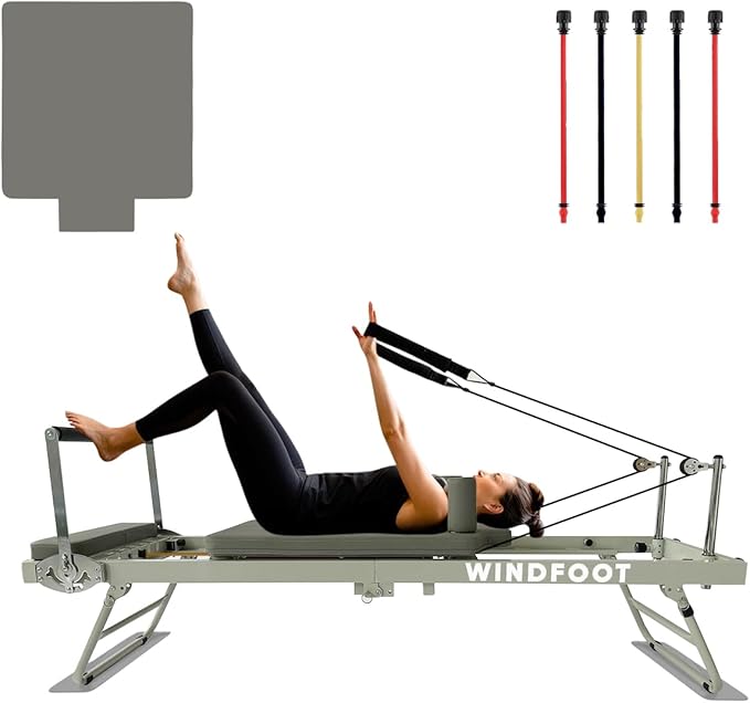 Foldable Pilates Reformer Workout Machine for Home and Gym 5 Color 300 lbs