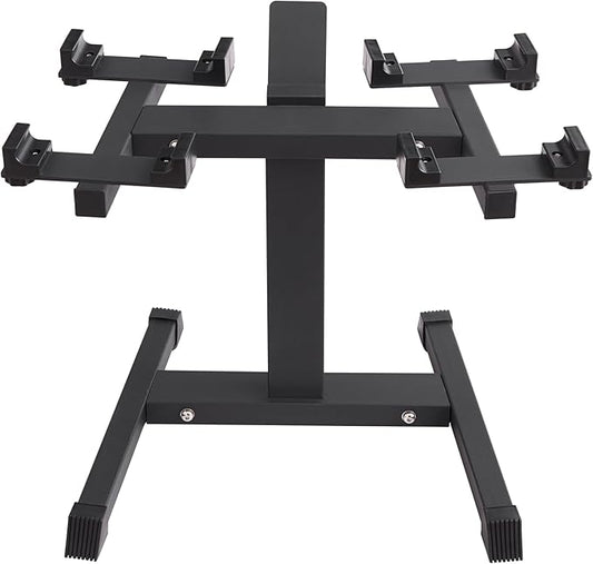 VEVOR Adjustable Dumbbell Stand, Home Fitness Rack and Stand with Media Rack, Safe and Convenient Dumbbell Weight Holder, Compact Dumbbell Storage Rack Perfect for Home Gym Strength Training