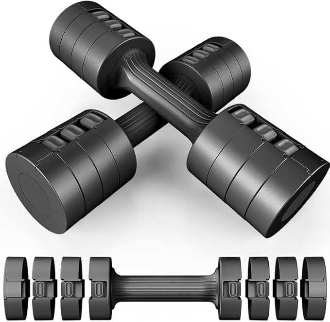 Adjustable Weight Dumbbells Set- A Pair 4lb 6lb 8lb 10lb (2lb-5lb Each) Free Weights Set for Women at Home Gym Equipment Workouts Strength Training for Teens