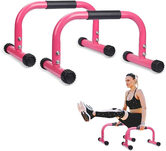 AmazeFan Parallettes Bars, Push Up Bars Strength Training For Handstands, Full Planche & Dips, Calisthenic, Gymnastic, [16.6x10x10in] Push Up Stands Handle for Floor Workouts Calisthenics Equipment