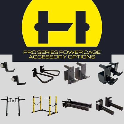 HulkFit 2.3-inch x 2.3-inch Pro Series Power Cage Squat Rack Attachments Accessories for Home Gym Strength Training Exercise Equipment | Bench Press, Squats, and Deadlifts