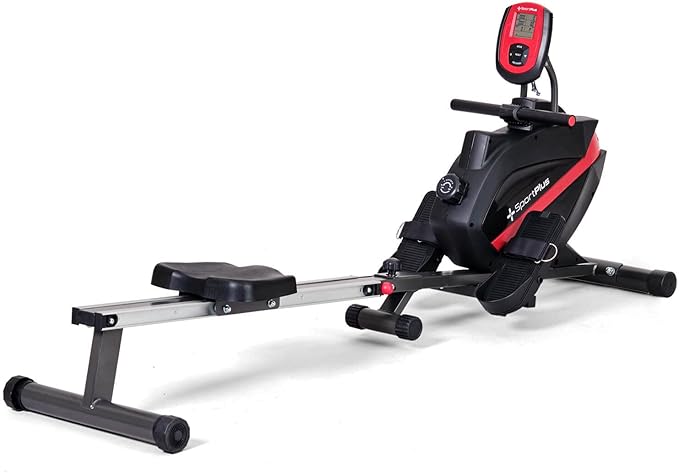 Rowing Machines for Home - Rowing Machine Foldable, Home Gym Equipment - Designed in Germany - Magnetic Rower Machine max. 331 lb Weight Capacity SportPlus