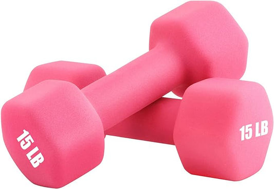 Portzon Weights Dumbbells 10 Colors Options Compatible with Set of 2 Neoprene Dumbbells Set,1-15 LB, Anti-Slip, Anti-roll, Hex Shape