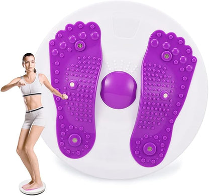 Exercise Waist Twisting Disc with 6 Magnets Fitness Twister with Handles Trims Waist Arms Hips and Thighs (Purple)