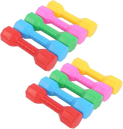 Kids Plastic Hand Dumbbells,plplaaoo 10Pcs/Set Dumbbells for Children, Home Gym Exercise Barbell, Children Exercise Fitness Sport Toy Gift