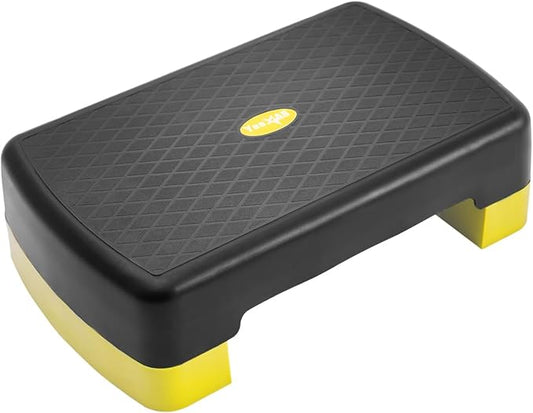 Yes4All 18.9" Aerobic Exercise Step Platform with 2 Risers, Adjustable Height Workout Stepper 3" 5.1" for Home Gym