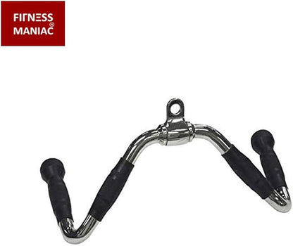 FITNESS MANIAC Home Gym Cable Attachment Handle Machine Exercise Chrome PressDown Strength Training Home Gym Attachments