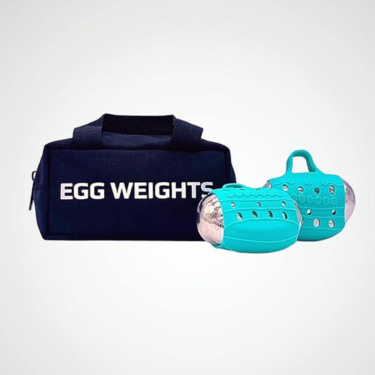 Egg Weights Knockout Max 5.0 lbs Set Bismuth Hand Weights with Anti-Slip Silicone Rubber Finger Loop for Shadowboxing, Kickboxing for Men and Women - 2 Eggs, 2.5 lbs Each + Free E-Book Workout Guide