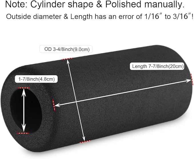 Sponge Foam Foot Pad Roller Pair, Used for Replacing Gym Exercise Equipment, Suitable for 2-inch Rod (Foam 7-7/8" X 3-4/8" Od X 1-7/8" Id)