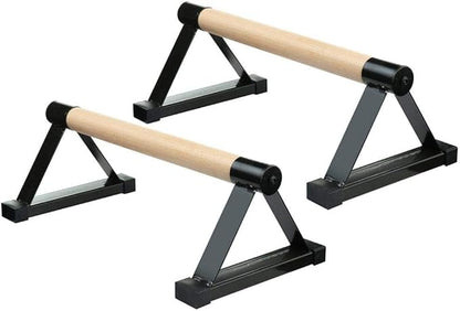 Push Up Bar, 1 Pair Wooden Push-Ups Bars Press-Up Support Stand Gym Exercise Equipment with Non-Slip Sturdy Structure Pushup Double Rod for Calisthenics, Fitness and Handstand for Women Men