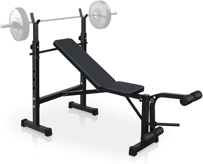 Utility Weight Bench Weight Bench Bench Press Set With Squat Rack And Bench For Home Gym Full-Body Workout 67.72 x 32.68 x 46.46 In Black As shown One size