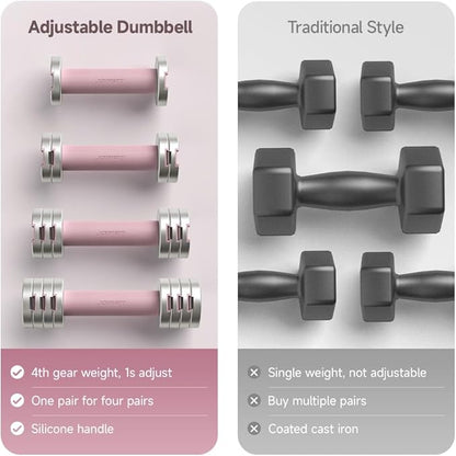 Adjustable Dumbbell Set of 2 4 In 1 Dumbbell Men,5lb Dumbbells Home,2lb 3lb 3lb 4lb 4lb 5lb 5lb Dumbbell