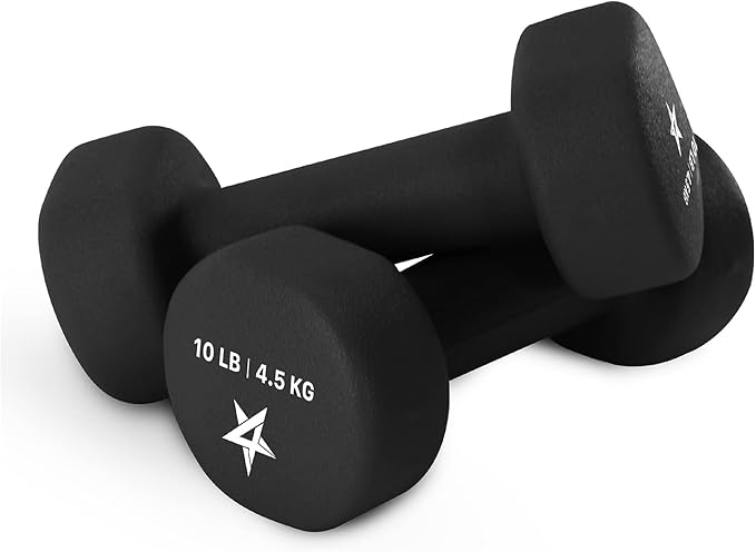 Yes4All Neoprene Coated Dumbbell Hand Weight Sets of 2 - Multiple Weight Options with 15 Colors, Anti-roll, Anti-Slip, Hexagon Shape