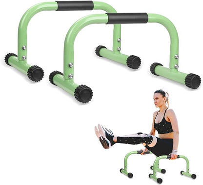 AmazeFan Parallettes Bars, Push Up Bars Strength Training For Handstands, Full Planche & Dips, Calisthenic, Gymnastic, [16.6x10x10in] Push Up Stands Handle for Floor Workouts Calisthenics Equipment