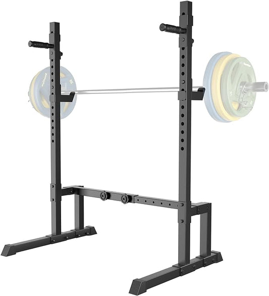 Uboway Barbell Rack Squat Stand Adjustable Bench Press Rack 550LBS Max Load Multi-Function Weight Lifting Home Gym Fitness