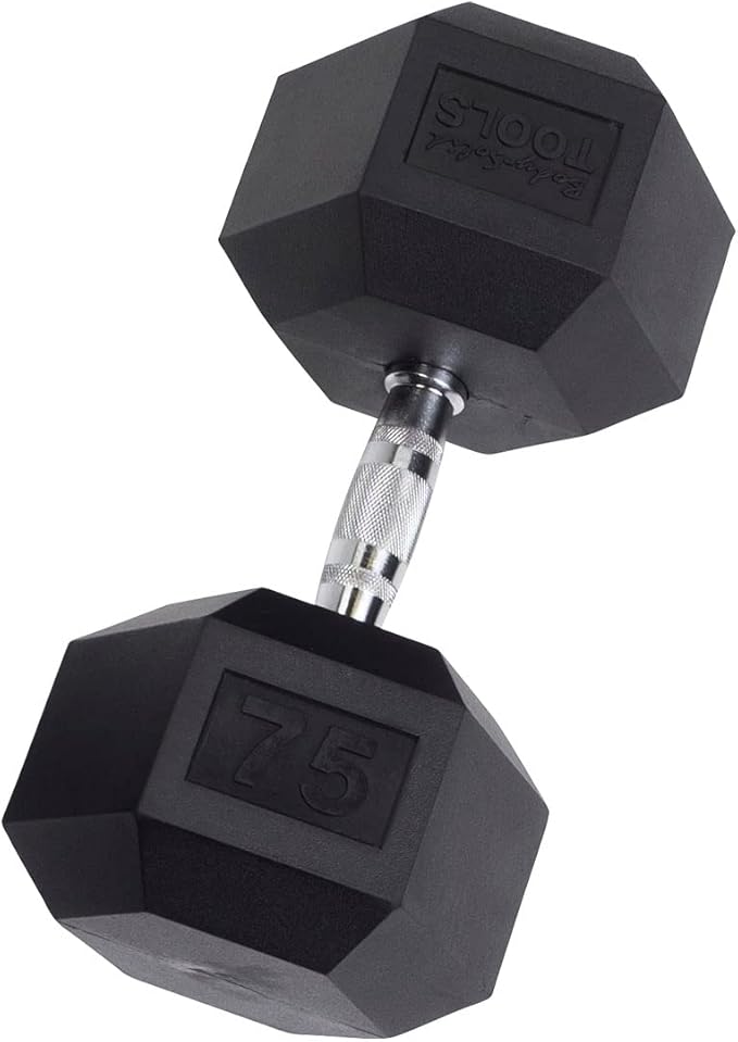 Body-Solid Rubber Coated Hexagon Dumbbells, Hand Weights For Men and Women, Weights Dumbbell for Strength Training, Body Building Home Gym Training Gear