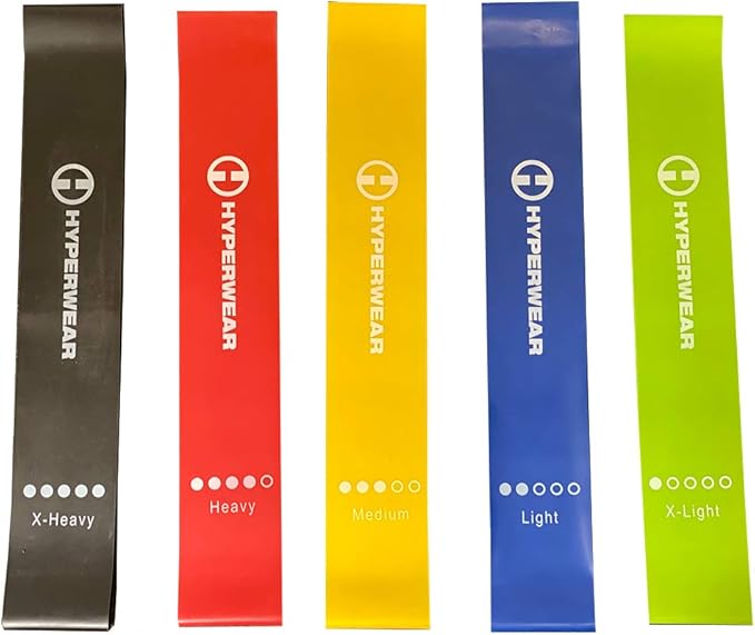 Hyperwear Set of 5 Mini Loop Exercise Resistance Bands