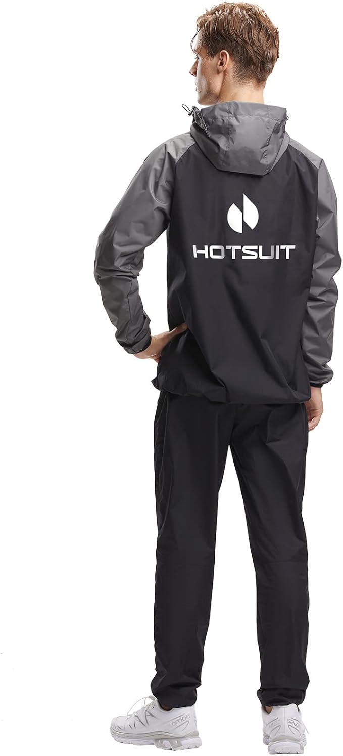 HOTSUIT Sauna Suit for Men Sweat Sauna Jacket Pant Gym Workout Sweat Suits