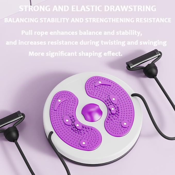 Ab Twist Waist Disc Board,Adjustable Waist Trainer Twisting Disc with Handles,Waist Slimming Balance Rotating Disc with Massage Foot Sole，Waist Twister - Turntable for Slimming.