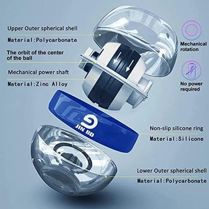 Wrist Trainer Ball Auto-Start Wrist Strengthener Gyroscopic Forearm Exerciser Gyro Ball for Strengthen Arms, Fingers, Wrist Bones and Muscles