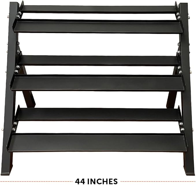 Exercise Workout Storage Dumbbell Rack For Dumbbells Fitness Metal And Rubber Weights (Dumbbell Rack 3 Tier)