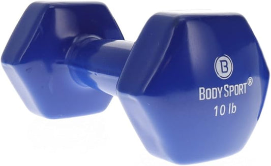 Body Sport Vinyl Coated Dumbbell Hand Weight – Exercise & Fitness Dumbbell for Home Gym Equipment Workouts – Strength Training for Men & Women