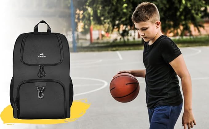 MATEIN Basketball Bag, Sturdy Soccer Bag with Ball Holder & Shoe Compartment, Large Basketball Backpack for Training Equipment, Water Resistant Sports Ball Bags Fits Volleyball Football, Colorful