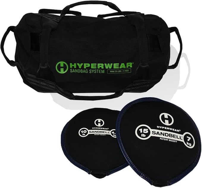 HYPERWEAR Adjustable Sandbag System - Heavy-Duty Workout Sandbags with Handles and Pre-Filled SandBells (25lb, 40lb, 80lb, 160lb)