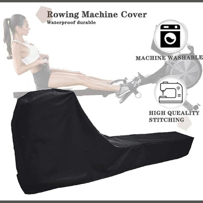 J&C Rowing Machine Cover, 420D Heavy Duty Fitness Equipment Protective Cover, Dust Cover fot Folding Water Rowing Machine 300lb Weight Capacity Concept 2 Rowing Machine Waterproof 95x24x40inch