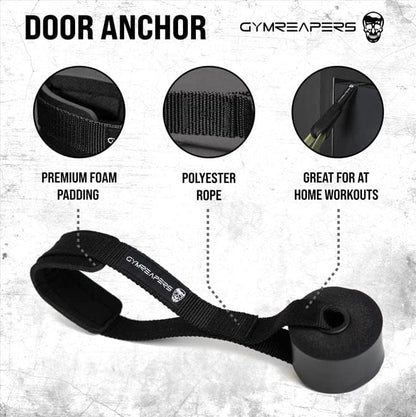 Gymreapers Resistance Band Handle/Door Anchor Combo - Exercise Band at Home Workout - (1 Pair of Handles) - Used with Any Resistance Bands for Men and Wome