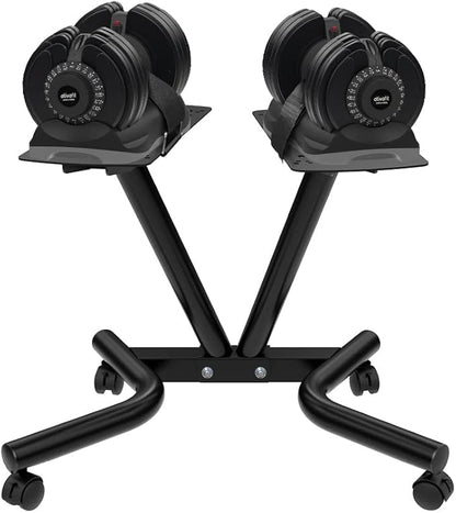 Ativafit Adjustable Dumbbell Stand Fitness Dial Dumbbell Rack with Adjustable Belt for Home Gym Set