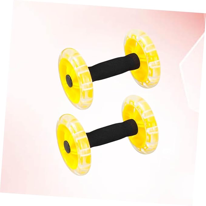 Kisangel Exercise Roller Weight Loss Equipment Exercise Abdominal Roller Ab Exercise Roller Hand Weights Dumbbell Yellow Fitness Exercise Device Fitness Wheel Wire Wheel