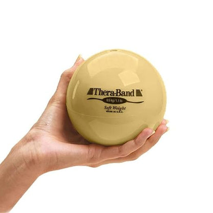 THERABAND Soft Weight, 4.5" Diameter, Weighted Balls for Baseball, Weighted Balls for Softball, Hand Held Ball Shaped Isotonic, Shoulder Strength, Rotator Cuff & Throwing Trainer, Tan, 1.1LB