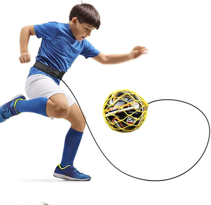 MOFUCA Handle Solo Soccer Kick Trainer, Waist Belt Soccer Kick Throw Trainer Juggling Net Soccer Training Equipment for Kids Adults Training (as Shown)