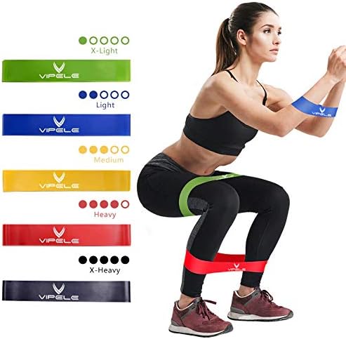 Resistance Bands Exercise Loops - Set of 5, 12”X2” Workout Flex Bands for Home Fitness, Stretching, Physical Therapy and More - Includes Carrying Bag