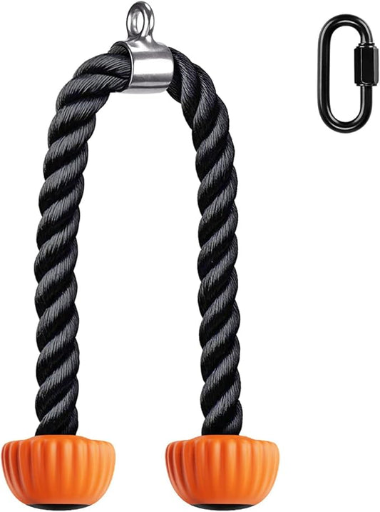 SELEWARE Tricep Rope W/Rubber Ends Cable Machine Attachments 28”/36” Universal