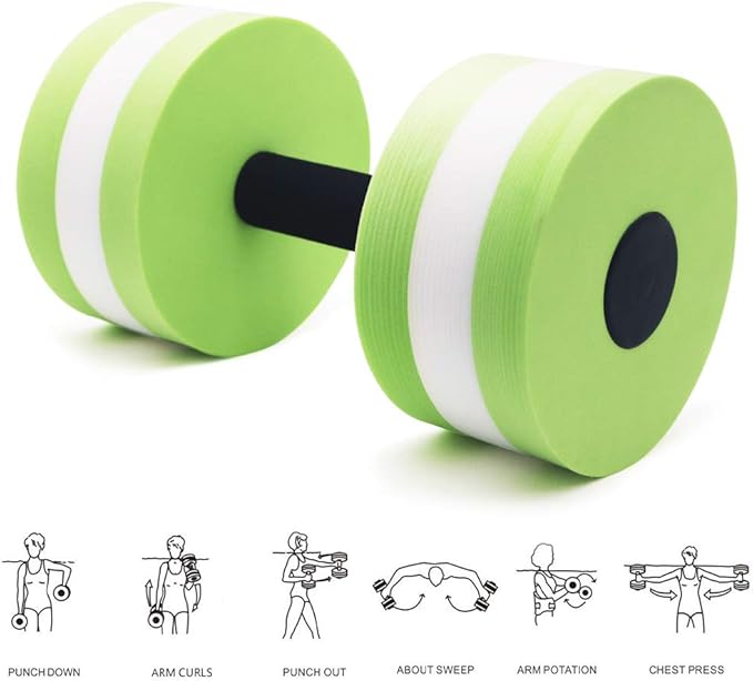 Aquatic Exercise Dumbbells - Set of 2 for Water Aerobics Fitness and Pool Exercises