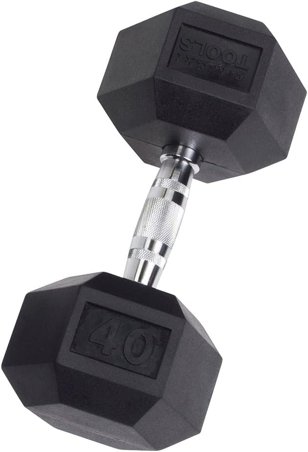 Body-Solid Rubber Coated Hexagon Dumbbells, Hand Weights For Men and Women, Weights Dumbbell for Strength Training, Body Building Home Gym Training Gear