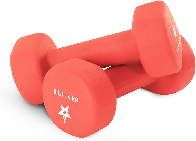 Yes4All Neoprene Coated Dumbbell Hand Weight Sets of 2 - Multiple Weight Options with 15 Colors, Anti-roll, Anti-Slip, Hexagon Shape