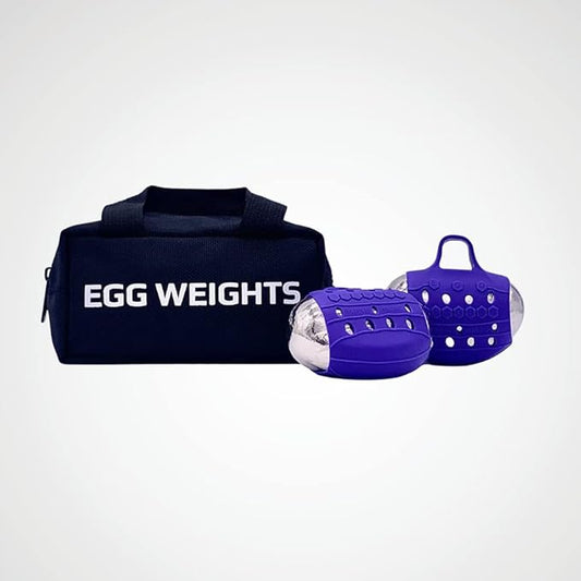 Egg Weights Knockout Max 5.0 lbs Set Bismuth Hand Weights with Anti-Slip Silicone Rubber Finger Loop for Shadowboxing, Kickboxing for Men and Women - 2 Eggs, 2.5 lbs Each + Free E-Book Workout Guide