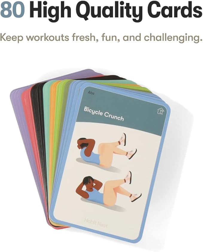 Bodyweight Elevate Exercise Cards: Home Workout Series Card Deck - Comprehensive At-Home Fitness System with 65 Exercises, 8 Bonus Challenges, and 4 Unique Workout Formats.