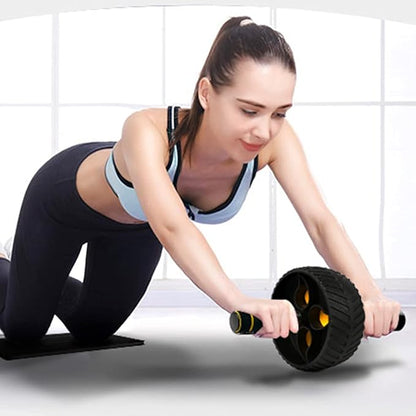 Ab Roller Wheel , Abs Workout Equipment for Abdominal Core Strength Training Exercise Wheels for Home Gym Trainer Wider Ab Machine with Knee Pad Accessories