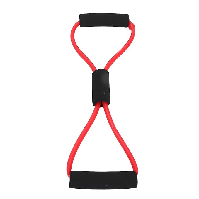 Resistance Bands, Resistance Exercise Band with Comfortable Handles, Body Exercise Resistance Band Household Fitness Elastic Stretch Training Band Strap for Strength Training Muscle Toning(red)