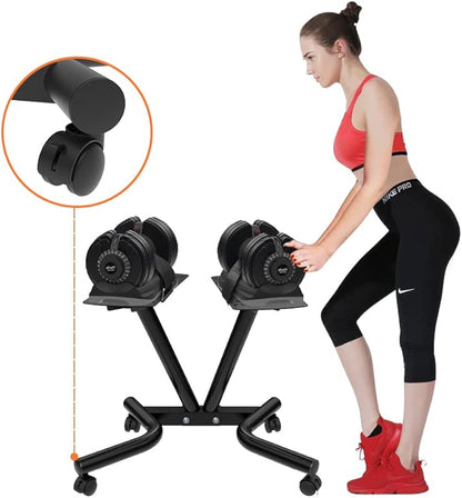 Ativafit Adjustable Dumbbell Stand Fitness Dial Dumbbell Rack with Adjustable Belt for Home Gym Set