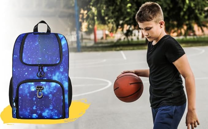 MATEIN Basketball Bag, Sturdy Soccer Bag with Ball Holder & Shoe Compartment, Large Basketball Backpack for Training Equipment, Water Resistant Sports Ball Bags Fits Volleyball Football, Colorful