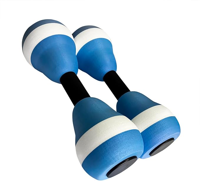 New Water Aerobic Exercise Foam Dumbbells Pool Resistance 1 Pair, Water Fitness Exercises Equipment for Women Senior Weight Los