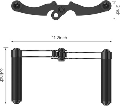 Double D Row,V Bar Landmine Handle Attachment for Barbell Bar, Handle Cable Attachment for Weight Workout with Non-Slip Rubber Handle, Fits Olympic Bars Strength Training Bars,Black