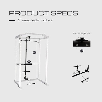 HulkFit Pro Series Multifunctional Adjustable Home Gym Exercise Equipment Power Cage Squat Rack with Attachments and Accessories for Bench Press, Squats, & Deadlifts - Multicolor