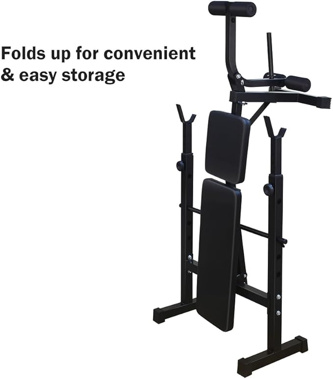 Utility Weight Bench Weight Bench Bench Press Set With Squat Rack And Bench For Home Gym Full-Body Workout 67.72 x 32.68 x 46.46 In Black As shown One size